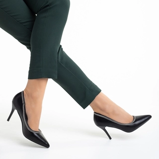 A kedvezmények lavinája - Kedvezmények Ranee fekete női cipő, műbőrből készült Promóció