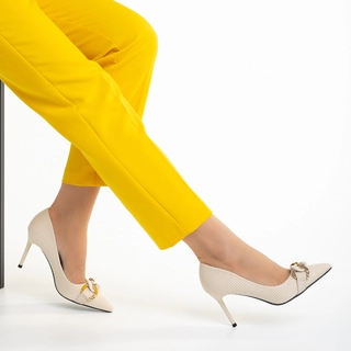 A kedvezmények lavinája - Kedvezmények Rosette bézs női cipő, textil anyagból készült Promóció