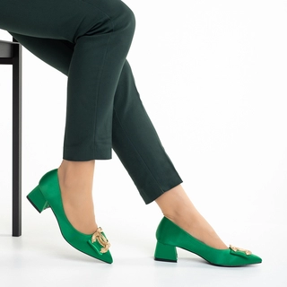 A kedvezmények lavinája - Kedvezmények Adelita zöld női cipő, textil anyagból készült Promóció