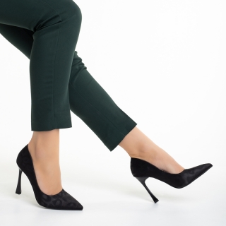 Nagy téli leárazás - Kedvezmények Zaida fekete női cipő, textil anyagból készült Promóció