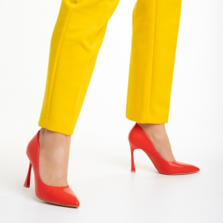 Nagy téli leárazás - Kedvezmények Casia piros női cipő, műbőrből készült Promóció