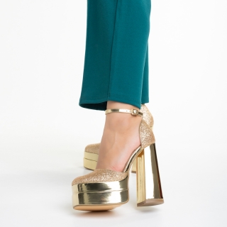 A kedvezmények lavinája - Kedvezmények Elara arany női cipő, textil anyagból készült Promóció