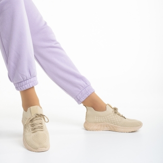 Easter Sale - Kedvezmények Kassidy bézs női sportcipő, textil anyagból készült Promóció