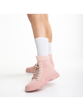 Pink October - Kedvezmények Yariana rózsaszín női sportcipő, textil anyagból készült Promóció