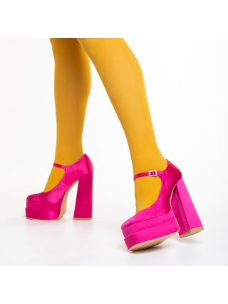 Pink October - Kedvezmények Caira fukszia női cipő, textil anyagból készült Promóció