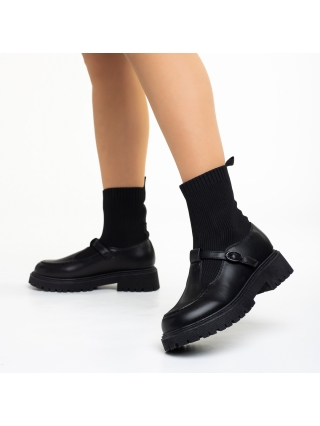 Big Winter Sale - Kedvezmények Dallas fekete alkalmi női cipő, műbőrből és textil anyagból készült Promóció