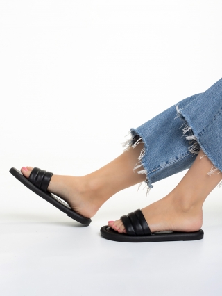 Hot Summer Sale - Kedvezmények Gerel fekete női papucs, műbőrből készült Promóció
