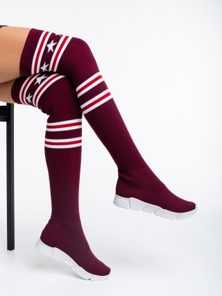 Black Friday - Kedvezmények Alisa gránátszínű, női sport cipő,  textil anyagból Promóció