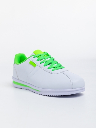 Love Sales - Kedvezmények Miguel fehér és zöld, férfi sport cipő,  ökológiai bőrből Promóció