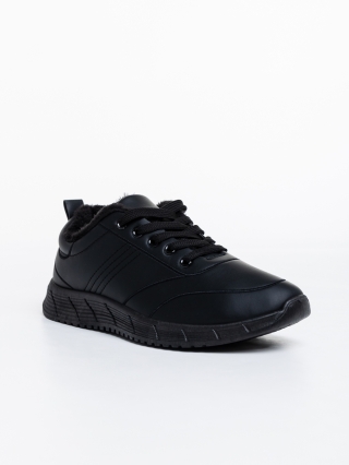 Black Friday - Kedvezmények Jorah fekete, férfi sport cipő, ökológiai bőrből Promóció