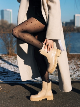 Winter Sale - Kedvezmények Kory krém női bakancs ökológiai bőrből Promóció
