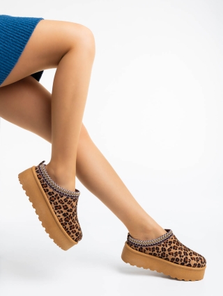 Love Sales - Kedvezmények Bryony leopárd mintás női papucs textil anyagból Promóció