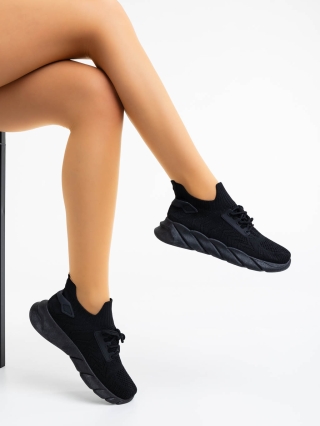 Love Sales - Kedvezmények Lujuana fekete női sport cipő textil anyagból Promóció