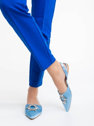 Women's Month - Kedvezmények Jenita kék női cipő textil anyagból Promóció