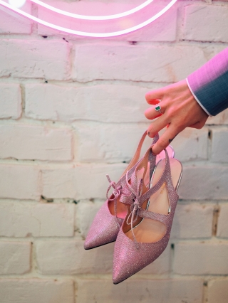 Women's Month - Kedvezmények Shaira lila női cipő textil anyagból Promóció