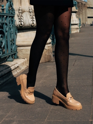 Women's Month - Kedvezmények Stansie bézs női félcipő ökológiai bőrből Promóció