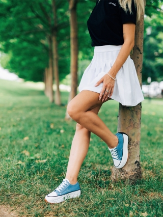 Super Love Sale - Kedvezmények Lanaya kék női teniszcipő textil anyagból Promóció