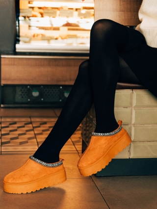 Super Love Sale - Kedvezmények Valtera tevebarna női papucs textil anyagból Promóció